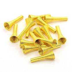 Eisenfederperlen, Spule Perlen, golden, 23~25x10 mm, Bohrung: 2.5~9 mm