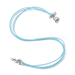 Waxed Polyester Cord Necklace Making, with Iron Finding and Zinc Alloy Lobster Claw Clasps, Dark Turquoise, 18 inch(45.8cm)