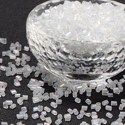 11/0 perles de rocaille en verre, hexagone, deux coupe, clair, taille: environ 2.2mm de diamètre, environ 37500 pcs / livre