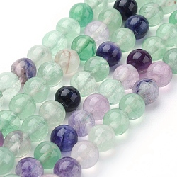 Natürlichen Fluorit Perlen Stränge, Klasse ab, Runde, 8 mm, Bohrung: 1 mm, ca. 49 Stk. / Strang, 15.7 Zoll