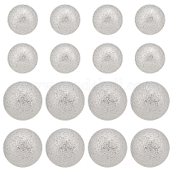 Unicraftale 304 perles texturées en acier inoxydable, pas de trous / non percés, ronde, couleur inoxydable, 8~10mm, 60 pcs / boîte