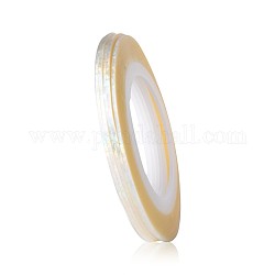 Linea di nastro per strisce per unghie laser, Rotoli nastro adesivo adesivo, per la decorazione della punta delle unghie fai da te, bianco floreale, 0.8mm, 20m/rotolo