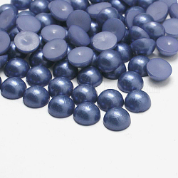Acrylic Cabochons, Imitation Pearl, Half Round/Dome, Steel Blue, 10x5mm, about 1000pcs/bag