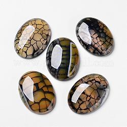 Natural Dragon Veins Cabochons, Flat Back, Oval, Dyed, 30x22x7.5mm
