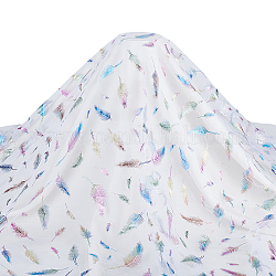 Tissu de dentelle de nylon à mailles à motif de plumes, pour la décoration de robe de soirée pour enfants, 400x171x0.01 cm