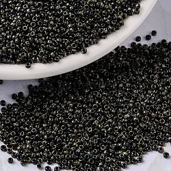 Miyuki runde Rocailles Perlen, japanische Saatperlen, 15/0, (rr4511) schwarzer picasso, 15/0, 1.5 mm, Bohrung: 0.7 mm, ca. 27777 Stk. / 50 g