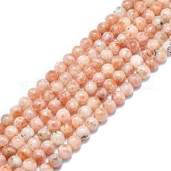 Natürliche sunstone Perlen Stränge, Runde, 8.5 mm, Bohrung: 1 mm, ca. 50 Stk. / Strang, 15.35 Zoll (39 cm)