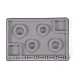 Peと植毛ビーズデザインボード  ブレスレットデザインボード  目盛り付き測定  DIYビーズジュエリー作りトレイ  長方形  グレー  29x20x1.6cm