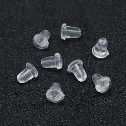 Poussoirs d'oreilles en plastique écologiques, dos d'oreille, 5.5x4mm, Trou: 0.5mm, environ 500 pcs/20 g