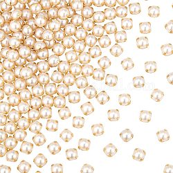 Gorgecraft 500 pz perline da cucire con perle a due fori da cucire su perle e strass con artiglio dorato accessori per abbigliamento con perle semicircolari con retro piatto per abiti artigianali (5.5 mm)