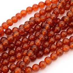 Chapelets de perles en cornaline naturelle, teinte, ronde, 8mm, Trou: 1mm, Environ 49 pcs/chapelet, 15~16 pouce