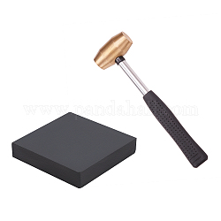 ツールセット  弾性ゴムブロックと真鍮製ハンマー付き  ミックスカラー  10x10x2cm  6.55x24.5cm  2個/セット