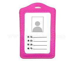 Porte-badge vertical en similicuir, porte-cartes à fenêtre transparente étanche, pour le bureau de l'école, rectangle, camélia, 110x72mm