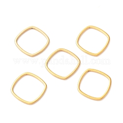 201 anelli di collegamento in acciaio inox, rombo, oro, 12x12x1mm