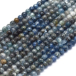 Grand a fili di perle di quarzo cianite/cianite/distene naturali, stile sfumato, tondo, 4.5~5mm, Foro: 0.5 mm, circa 88~92pcs/filo, 15.35 pollice (39 cm)