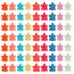 Sunnyclue 80 Stück synthetische Korallenperlen, gefärbt, Meeresschildkröte, Mischfarbe, 12x10x5.5 mm, Bohrung: 1.2 mm