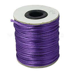 Нейлоновый атласный шнур, бисероплетение, для китайского вязания, изготовление ювелирных изделий, синий фиолетовый, 2 мм, Около 50 ярдов / рулон