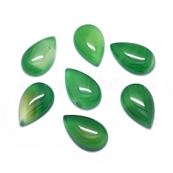 Natürliche grüne Onyx-Achat-Cabochons, Träne, 25x15.5x7 mm