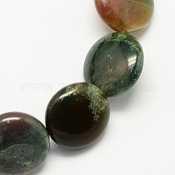 Natural Indian Agate Stone Bead Strands, Flat Round, 16x5mm, Hole: 1mm, about 25pcs/strand, 16.5 inch