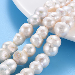 Chapelets de perles en Keshi naturel, perle de culture d'eau douce, 8 forme, couleur de coquillage, 17~21x10~14x10~13mm, Trou: 0.6mm, Environ 19~20 pcs/chapelet, 15.35 pouce (39 cm)