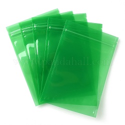 Sac en plastique transparent à fermeture à glissière, sacs de rangement, sac auto-scellant, joint haut, rectangle, verte, 18x12x0.15 cm, épaisseur unilatérale : 3.1 mil (0.08 mm)