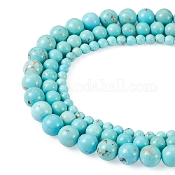 Cheriswelry 3 нить 3 размера натуральные бусины из говлита нити, окрашенные, круглые, 4~8 мм, отверстие : 1 мм, 1 прядь / размер