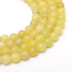 Runde natürliche Topazjade Perle Stränge gefärbt, 6 mm, Bohrung: 1 mm, ca. 60~62 Stk. / Strang, 14.9~15.2 Zoll