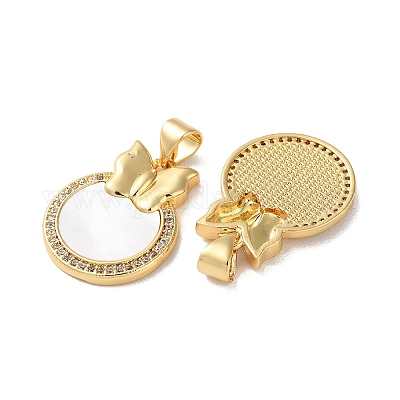 Латунные микропаве прозрачные подвески с фианитом KK-B083-16G-02-1