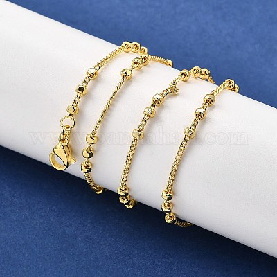 Ожерелья из цепочек с плоскими круглыми витыми звеньями из латуни толщиной 2.5 мм NJEW-M108-26G-1