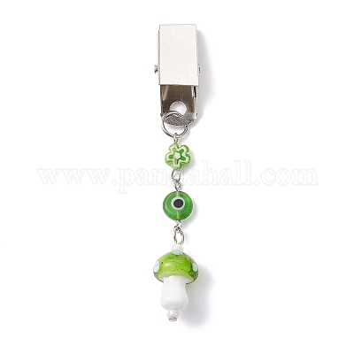 Железные зажимы для удостоверений личности с грибом лэмпворк и сглазом ручной работы JEWB-BR00126-05-1