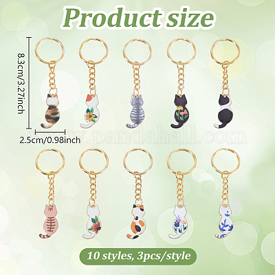 30шт брелок из эмалированного сплава в 10 стилях KEYC-ME00001-1