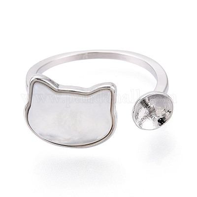 Закрепки для манжет в форме кошачьей раковины из латуни KK-T076-65P-1