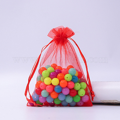 Прямоугольные сумки из органзы на шнурке CON-PW0001-054A-05-1