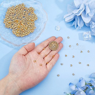 400 шт. Латунные крышки для обжимных бусин KK-DC0004-78G-1