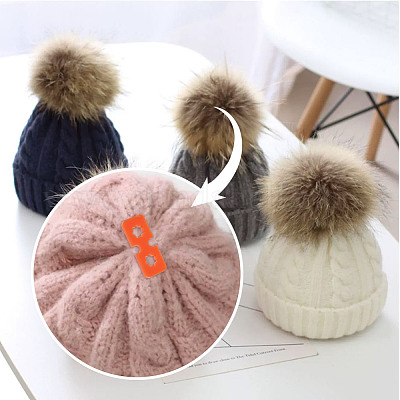 60 шт. 6-цветный акриловый инструмент для изготовления застежки для вязания шапки FIND-GA0004-05-1