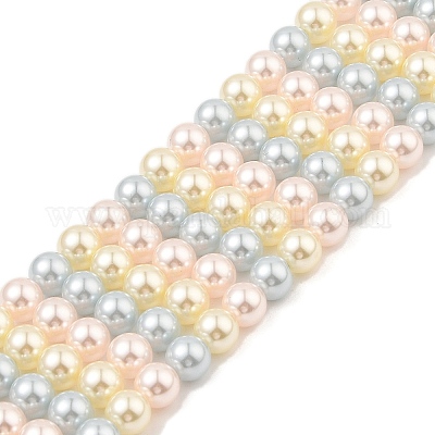 Выпечка окрашены перламутровый стекла жемчужные нити круглый шарик PEAR-H019-02C-09-1