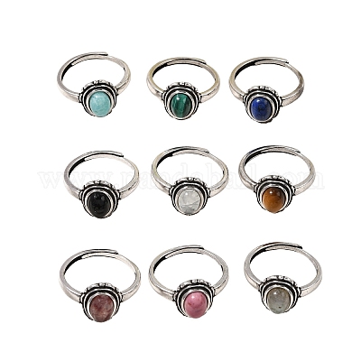 Кольца из натурального драгоценного камня RJEW-A084-08AS-1