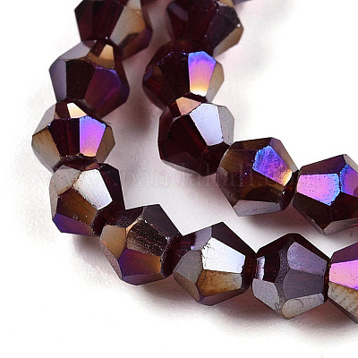 Прозрачные стеклянные бусины гальваническим пряди EGLA-A039-T4mm-B30-1