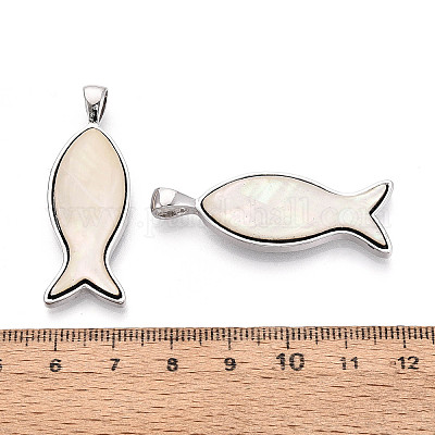 Подвески из сплава и окрашенных натуральных раковин морского ушка&nbsp;PALLOY-T093-06A-1