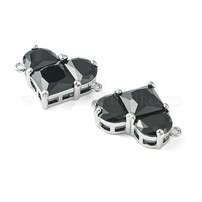 Шармы-соединители из латуни с паве из кубического циркония KK-L208-04P-01-1