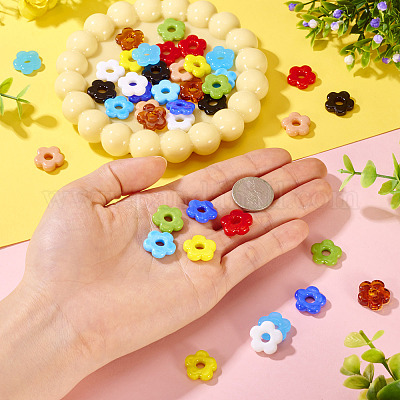 40шт 10 цвета бусины лэмпворк ручной работы LAMP-TA0001-65-1