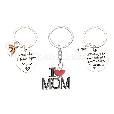 1 шт. подарок на день матери 201 нержавеющая сталь сердце со словами помни я люблю тебя мама брелки KEYC-FS0001-11-1