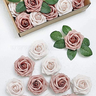 Wholesale GORGECRAFT 60PCS Bulk Rose Leaves Green Artificial Fake Leaves  Decor Flowers with Realistic Vines Stems for Valentine Wedding Arrangements  Centerpieces Small Bouquets Garland Crafts 