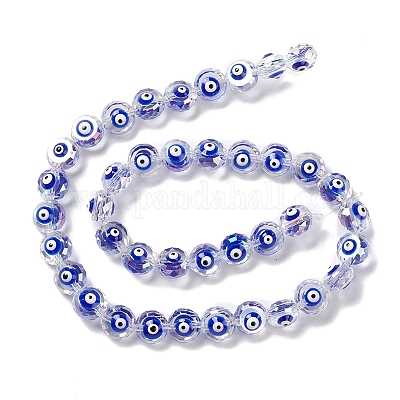 Прозрачные стеклянные бусины от сглаза нити LAMP-K037-06H-1