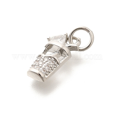 Латунные микропаве прозрачные подвески с фианитом KK-L225-009P-02-1