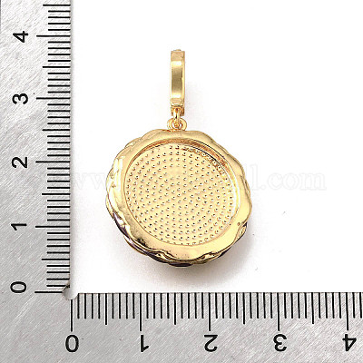 Латунные подвески с микропаве из кубического циркония и эмали KK-R222-09G-04-1