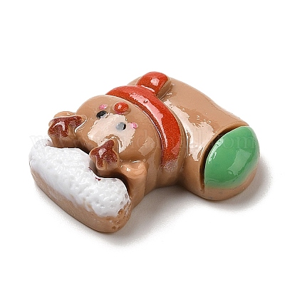 Кабошоны из непрозрачной смолы с рождественской тематикой CRES-M022-02D-1