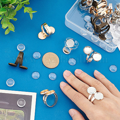 Набор для самостоятельного изготовления двойного куполообразного кольца DIY-UN0004-25B-1