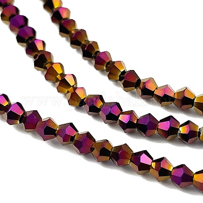 Прозрачные стеклянные бусины гальваническим пряди EGLA-A039-T3mm-UA04-1