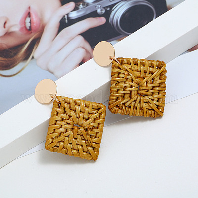 Серьги-гвоздики из сплава ротанга FS-WGA068A-06-1